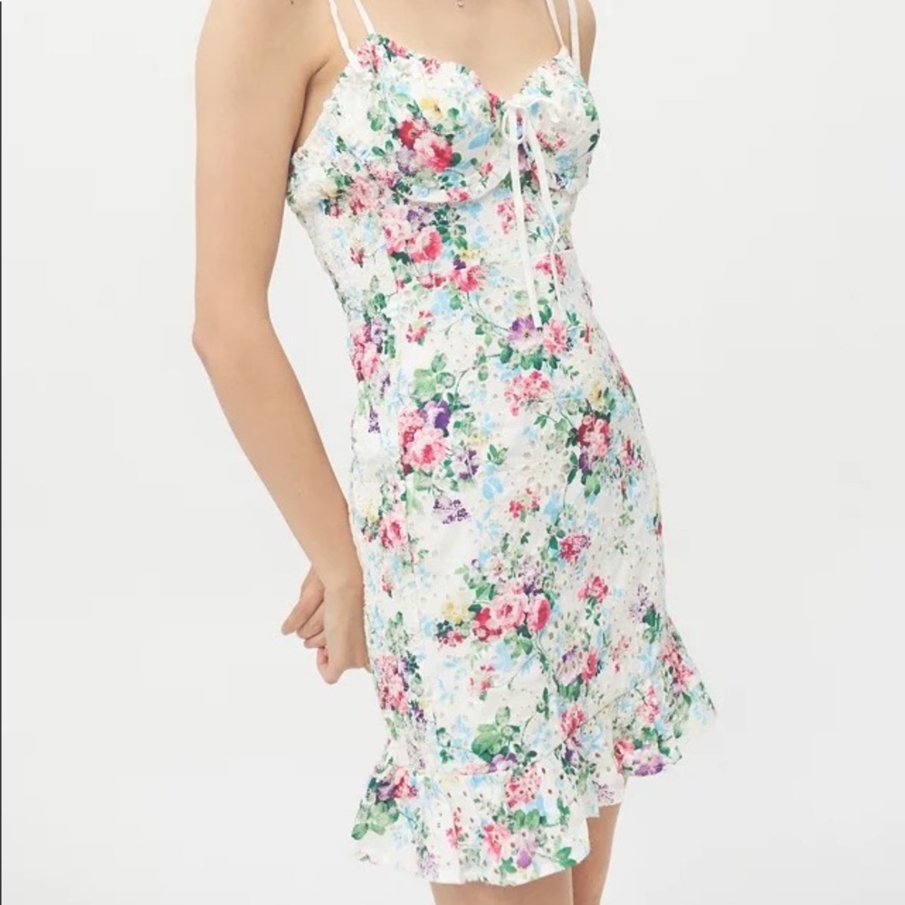 Urban Outfitters White Floral Mini Dress